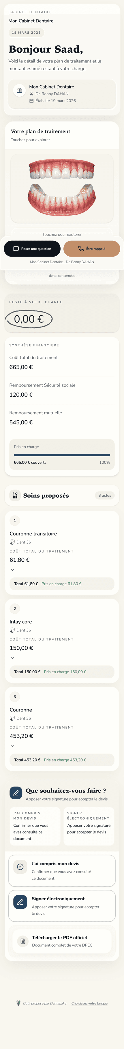 Interface patient en marque blanche